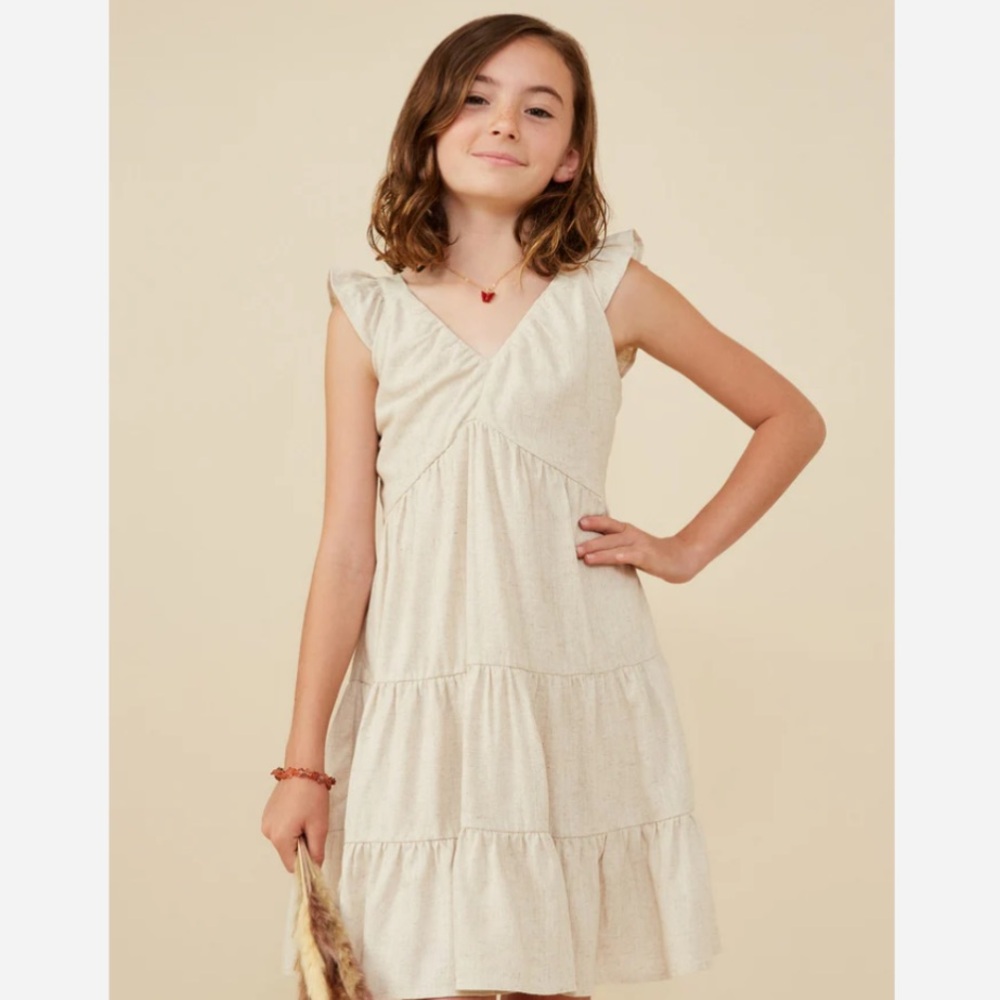 Hayden girls Heathered Linen Look Smocked Back Tank Dress